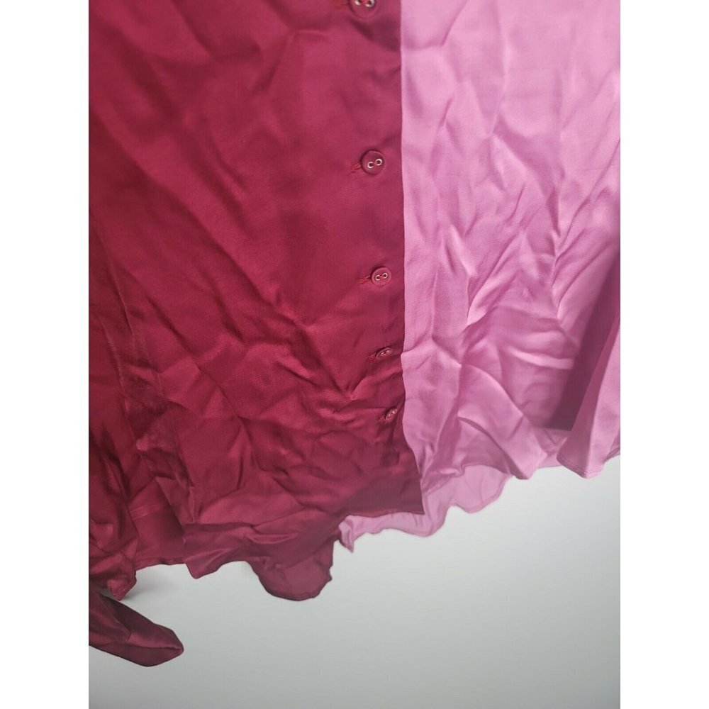 NWT Lovers + Friends Pajama Shirt in Pink & Plum Red SZ M - Picture 5 of 9